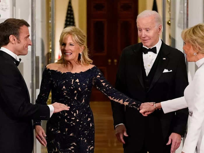 Stephen Colbert and Julia Louis-Dreyfus among distinguished guests gathered for Biden's first state dinner for French President Emmanuel Macron