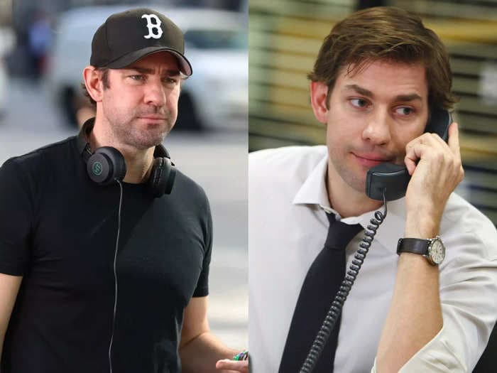 John Krasinski says his kids think he works in an office and when he showed them episodes of his show "The Office," his youngest didn't believe it was him on TV