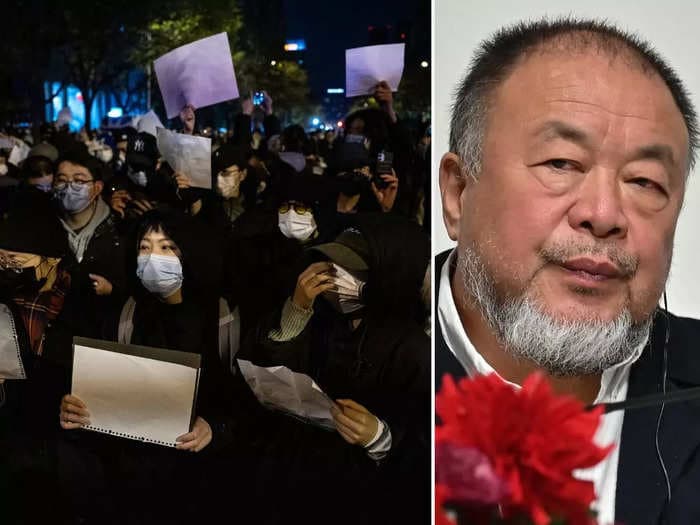 The protests in China are unprecedented but won't change anything, says Chinese dissident Ai Weiwei