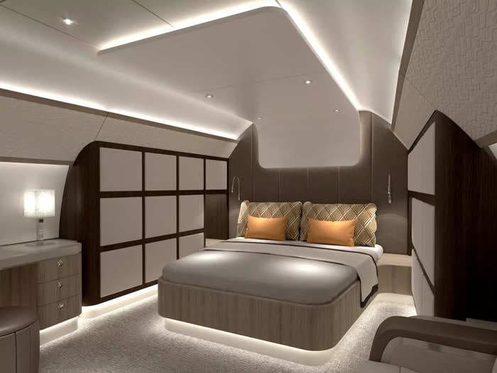 An Airbus A320neo airliner is being converted into a private jet for a VIP customer complete with its own bedroom and an onboard shower &mdash; see what it'll look like