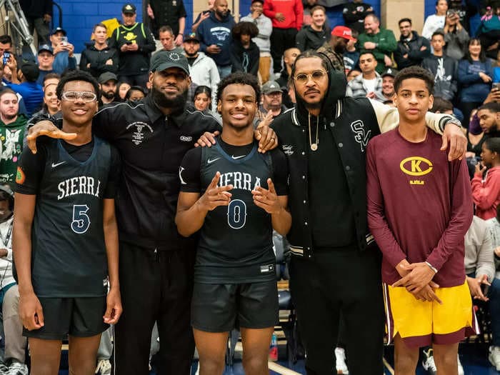 The sons of LeBron James and Carmelo Anthony faced off in a high school basketball game, and both stars posted a 'legacies' photo after