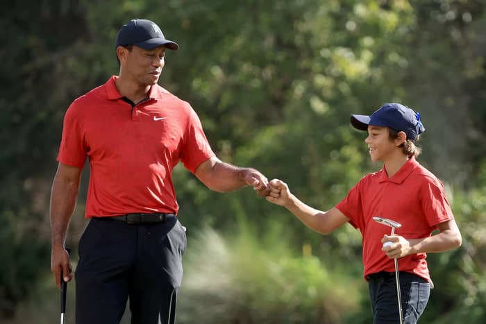 Tiger Woods' 13-year-old son, Charlie, is already out-driving his iconic father