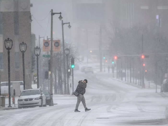 A chart shows how people across the US could get frostbite within minutes this weekend as winds force temperatures below minus 20 degrees Fahrenheit