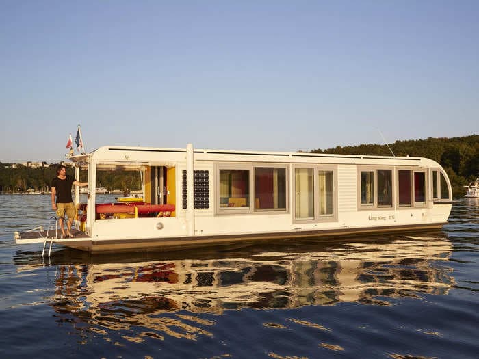 Take a look at this floating tiny home that can travel up to 31 miles a day on solar power