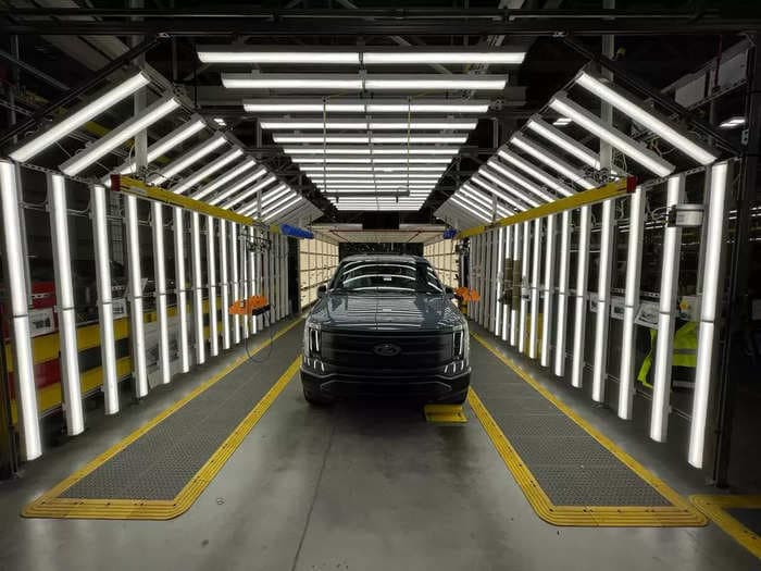 Take a look inside the factory where Ford's cranking out the all-electric F-150 Lightning pickup