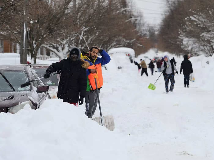 A Buffalo couple who live on a church campus stocked up on food to spend Christmas with their 9 kids &mdash; but when the storm hit, they opened their doors to 130 strangers instead