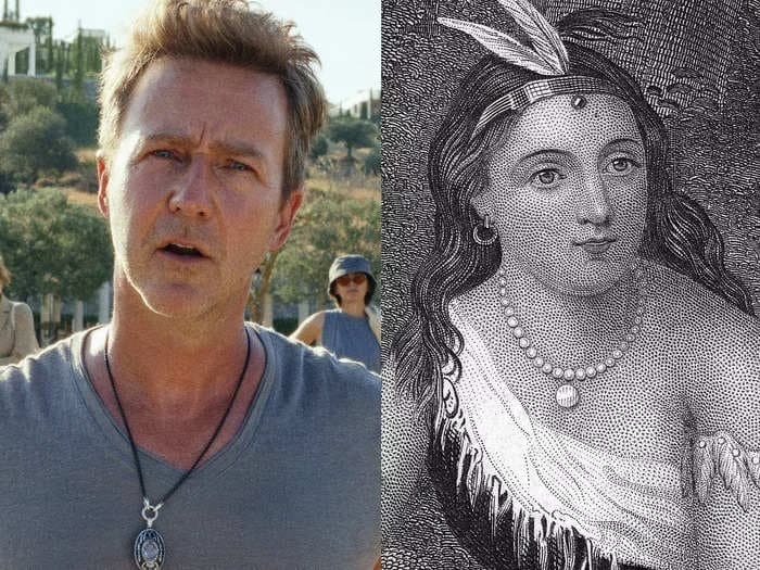 'Glass Onion' star Edward Norton discovers Pocahontas is his 12th great-grandmother