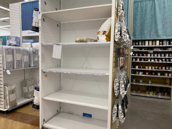 Nearly half of Bed Bath and Beyond's products are out of stock as the retailer nears bankruptcy