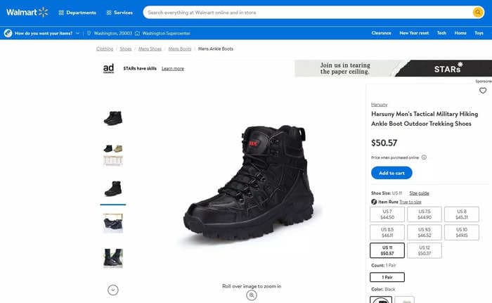 Walmart removes 'KKK' men's hiking boots from website after pressure from civil rights organization