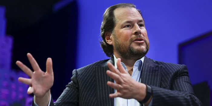 Salesforce's Marc Benioff defends his statements that new employees — and possibly younger remote workers — are not as productive, in leaked all-hands meeting
