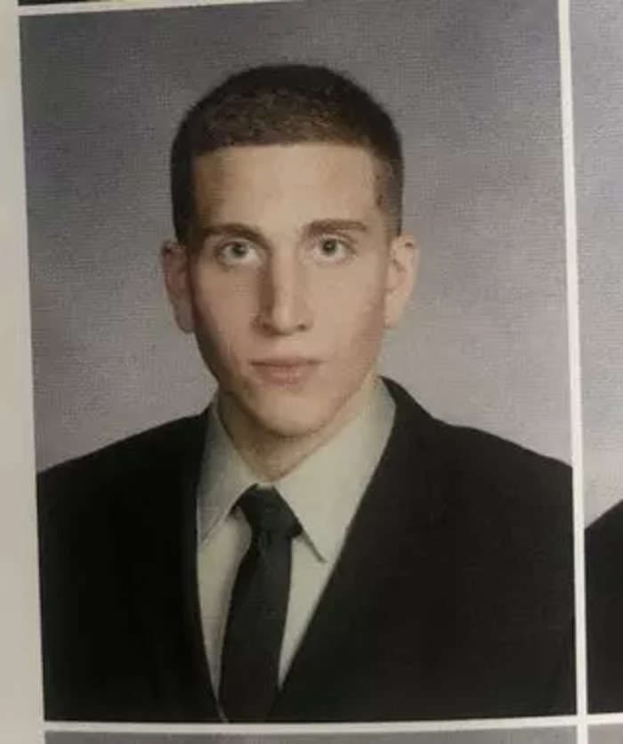 Bryan Kohberger's 2013 yearbook photo shows him in a suit, with a buzz cut and piercing stare