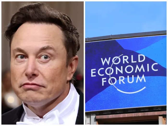 Elon Musk says he isn't at Davos because it's 'boring af.' Organizers say they haven't invited him since 2015.