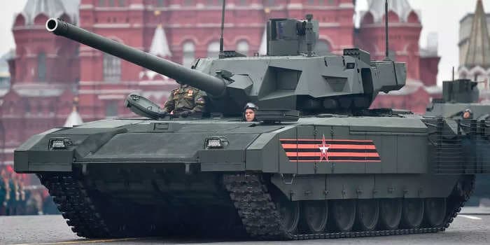 Russia plans to send its strongest tanks to drive around Ukraine but is too scared to put them in combat, UK intel says