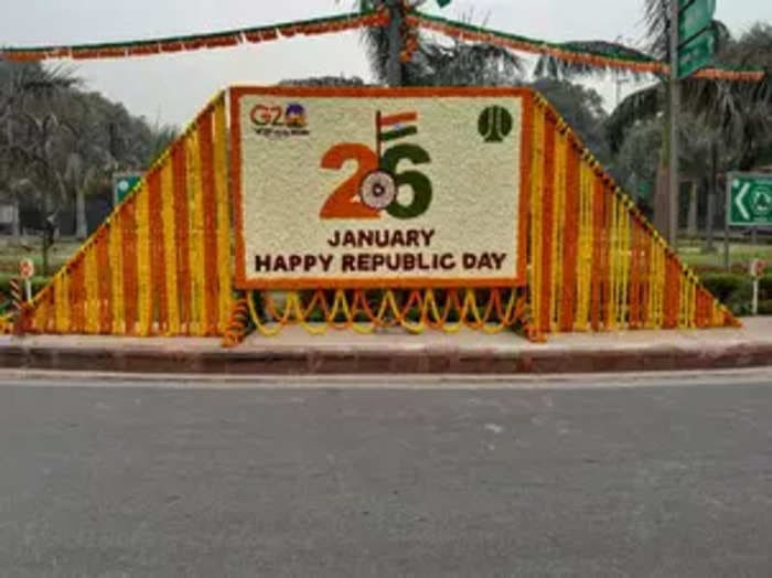 R-Day: Traffic islands, roundabouts in Lutyens' Delhi decked up with artistic floral designs