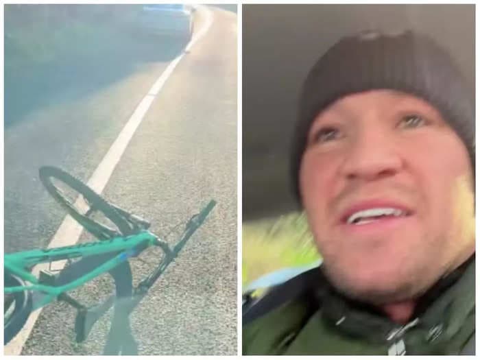 Conor McGregor got hit by a car while riding his bicycle, and said he 'could have been dead'