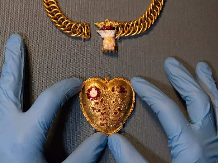 A heart-shaped pendant linked to Henry VIII was dug up on an English farm, pointing to a more romantic side to the Tudor king