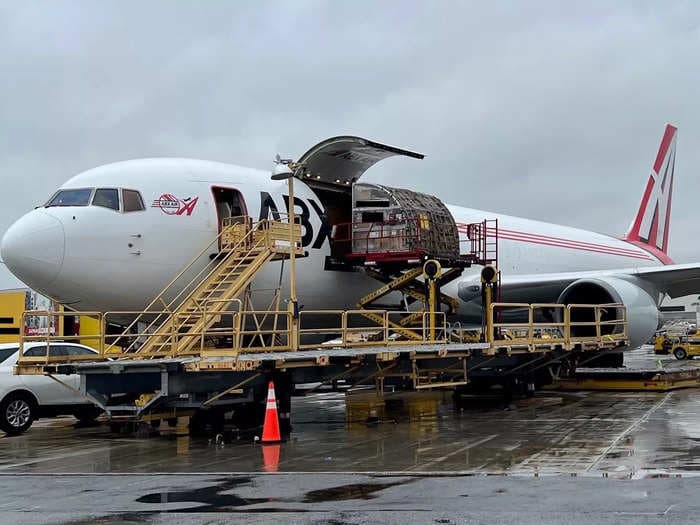 See inside the Boeing 767 freighter that shuttles thousands of pounds of packages per day for companies like DHL and Amazon