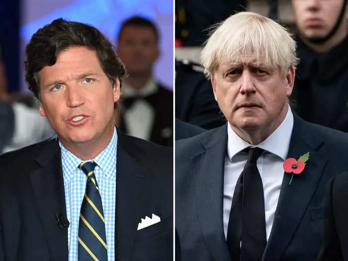 Tucker Carlson called Boris Johnson a 'terrified old woman,' officially kicking off a feud with the former British PM