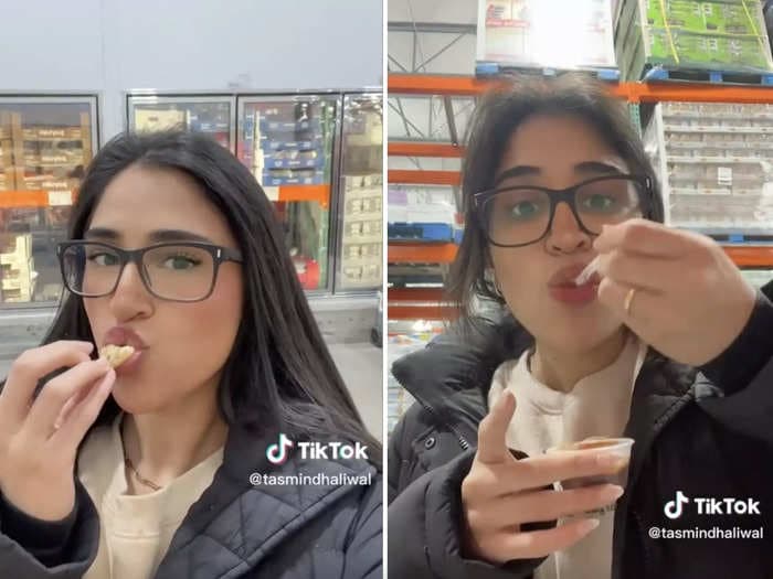 A TikTok foodie is teaching viewers how to hack free meals with Costco samples and says she gets "genuinely pretty full"