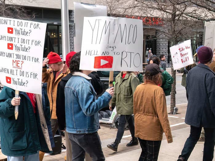 YouTube Music contractors staged protests in Texas over a return-to-office policy