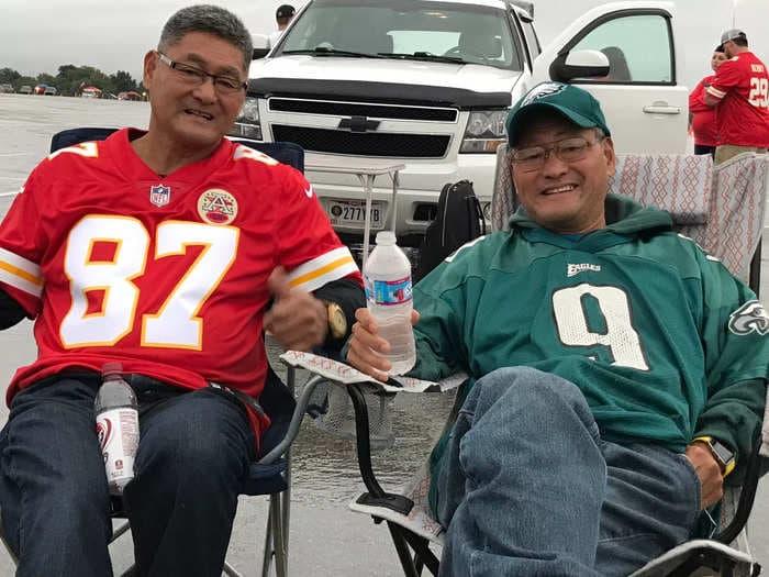 Identical twins reunited after 38 years bonded over football, and now have the 'once in a lifetime' chance to see their favorite teams face off in the Super Bowl