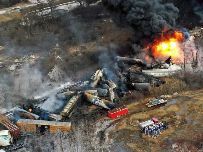 The potentially toxic chemicals released in the Ohio train derailment and how they affect human health