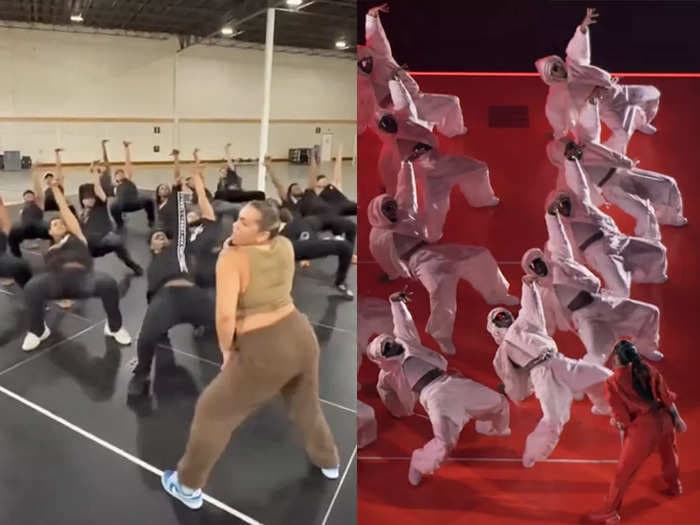 Rehearsal footage of Rihanna's backup dancers practicing for the Super Bowl is going viral on TikTok