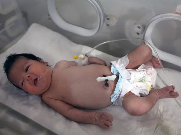 Orphaned baby Aya born in the earthquake rubble in Syria has been moved amid kidnap fears