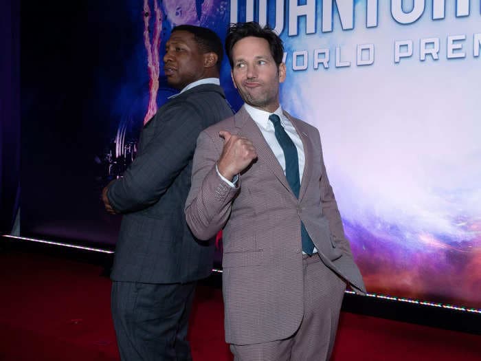 'Ant-Man 3' star Paul Rudd says he tried to 'bulk up' to match costar Jonathan Majors but it was 'pointless'