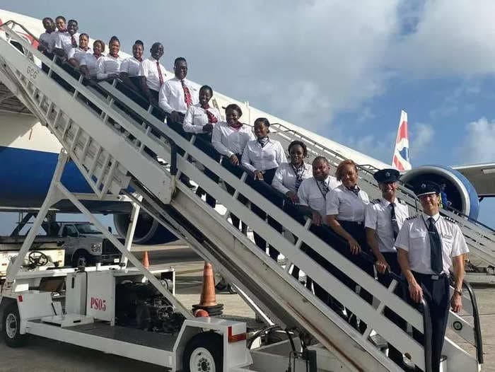 An all-Black crew operated a British Airways flight for the first time in the airline's history