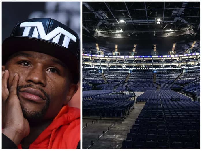 The jig may be up for Floyd Mayweather as disappointing photos of a near-empty arena seemingly show a fading interest in his world tour