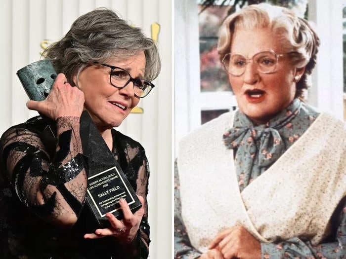 Sally Field remembers 'Mrs. Doubtfire' costar Robin Williams as she accepts SAG lifetime achievement award: 'He should be growing old like me'
