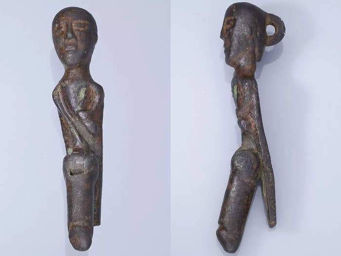 Metal detectorists thought they found a split pin. It was actually a 2,000-year-old Celtic statue with an enormous penis.