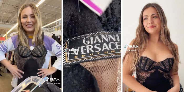 A thrifting TikToker thinks she paid $13 for a vintage 1992 Versace dress that could be worth $10,000, achieving her one of her 'ultimate thrift goals'