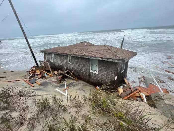 Another house has collapsed into the ocean in North Carolina, and its owner will now have to clean up all the debris