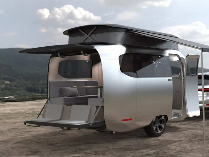 Airstream and Porsche have unveiled a sleek and modern concept RV that can fit inside a garage &mdash; see inside