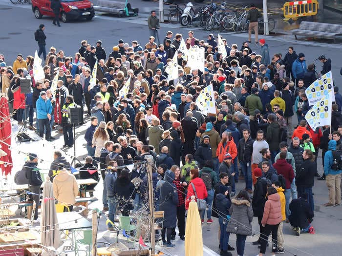 Hundreds of Google workers in Zurich walked out after 200 of their colleagues got laid off