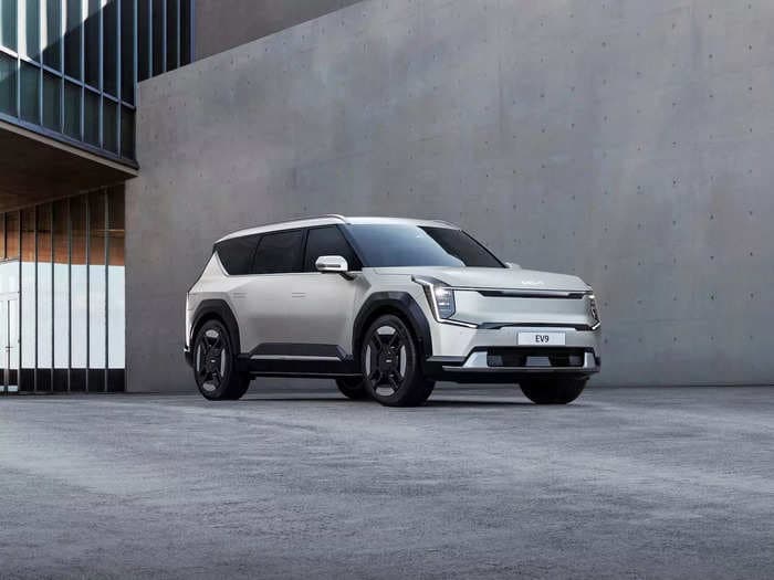 Kia revealed a 3-row electric SUV with swiveling seats and a futuristic design &mdash; see the EV9