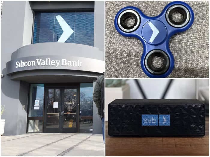 Here are the 10 weirdest pieces of SVB-branded merch that are being auctioned on eBay. They include an apron and a 'lightly used' fidget spinner.