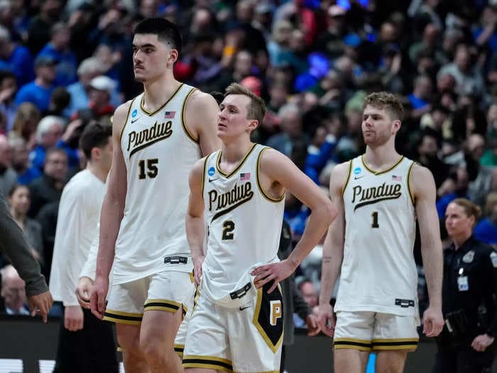 No. 1 Purdue broke a whiteboard in the locker room after their upset loss to No. 16 Fairleigh Dickinson in the first round of March Madness