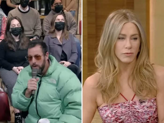 Adam Sandler 'crashed' Jennifer Aniston's interview on 'Live with Kelly and Ryan' after sneaking into the audience