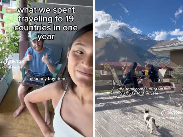 A travel vlogger couple shared how they spent only $66 a day while traveling to 19 countries in a year, tracking every single purchase