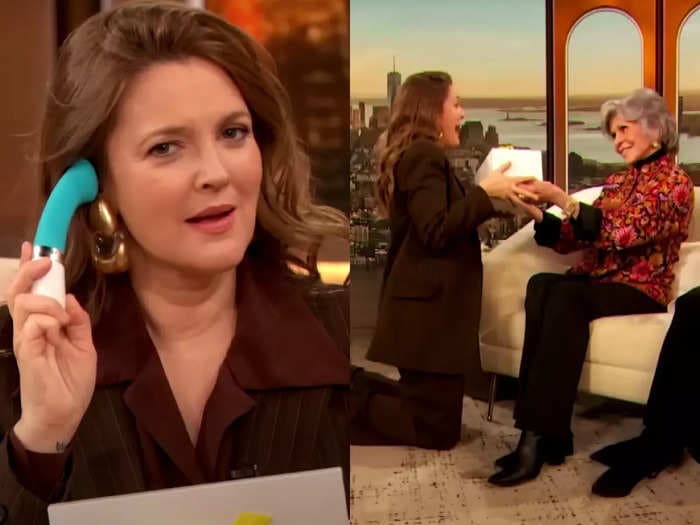 Jane Fonda surprised Drew Barrymore with a bright blue vibrator on air: 'Especially for you'