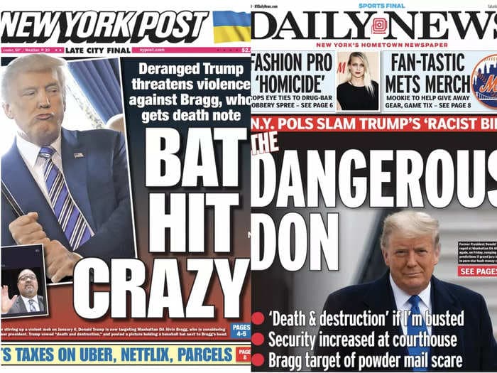 New York Post and New York Daily News torch Trump for threats against Bragg in rare moment of agreement