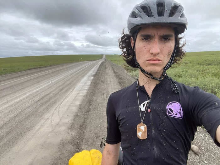 A 17-year-old from Los Angeles says he spent 17 months cycling 20,000 miles from Alaska to Argentina. He got robbed in Mexico, spent a month in hospital in Colombia, but wants to get back on the road again.