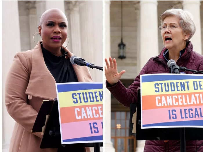 A major student-loan lender is 'actively working to harm' millions of borrowers by trying to block Biden's debt relief, Elizabeth Warren and Ayanna Pressley say. They're demanding answers about this 'dangerous and cynical ploy.'