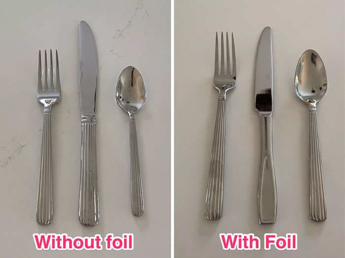 I tried TikTok's viral aluminum foil dishwasher hack, and while my silverware was a bit shinier, it wasn't worth the hype