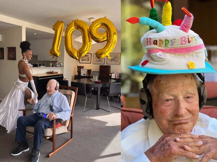 109-year-old went viral after celebrating his birthday with a belly dancer. Here are 12 lessons he says helped him have a happy, healthy life.