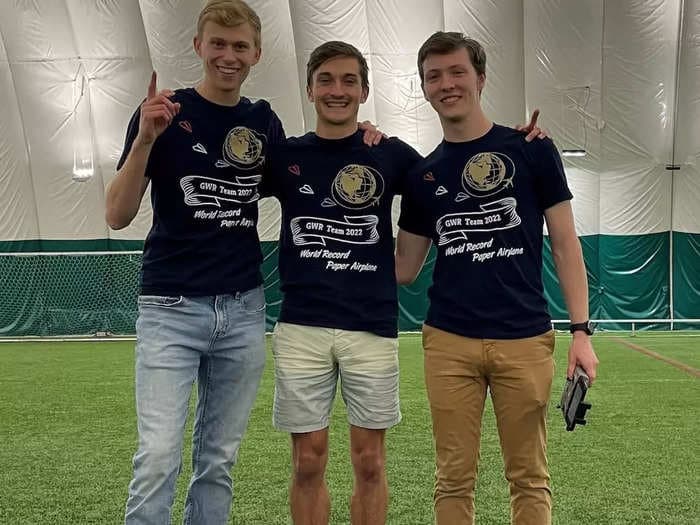 Boeing engineers designed a paper airplane that flew almost the entire length of a football field, smashing the world record