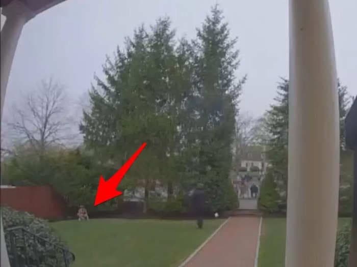 A Boston marathon runner was apparently caught pooping on a stranger's lawn in a deeply unfortunate home security video